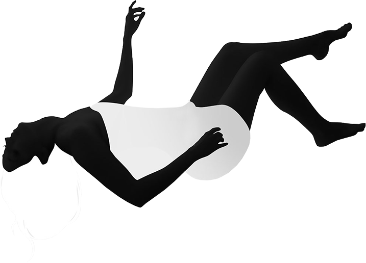 Lady Falling Black and White